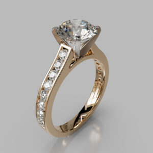 Round Cut Channel Set Lab Grown Diamond Engagement Ring