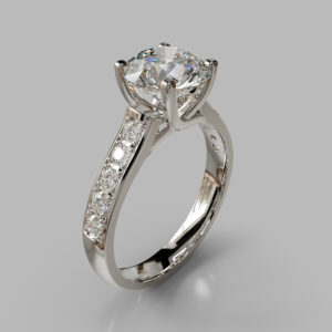 Round Cut Channel Set Lab Grown Diamond Engagement Ring
