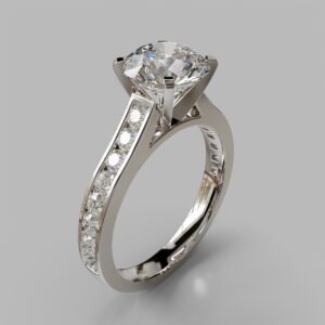 Round Cut Channel Set Lab Grown Diamond Engagement Ring