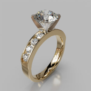 Round Cut Channel Set Lab Grown Diamond Engagement Ring