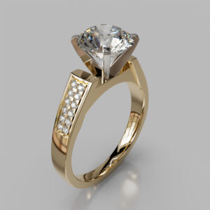 Round Cut Channel Set Lab Grown Diamond Engagement Ring