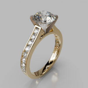 Round Cut Channel Set Lab Grown Diamond Engagement Ring