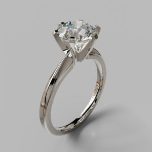 Round Cut Classic Solitaire Lab Grown Diamond Engagement Ring