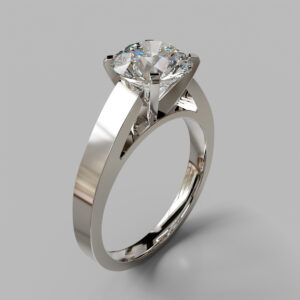Round Cut Classic Solitaire Lab Grown Diamond Engagement Ring