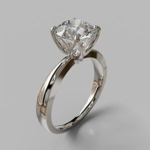 Round Cut Classic Solitaire Lab Grown Diamond Engagement Ring