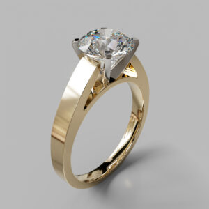 Round Cut Classic Solitaire Lab Grown Diamond Engagement Ring