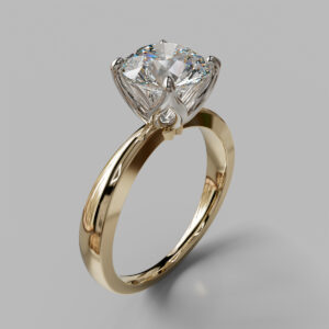 Round Cut Classic Solitaire Lab Grown Diamond Engagement Ring