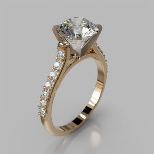 Round Cut Pave Twist Lab Grown Diamond Engagement Ring