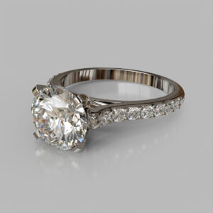 Round Cut Pave Twist Lab Grown Diamond Engagement Ring