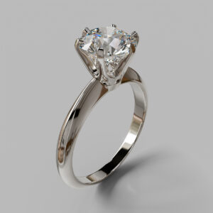 Round Cut Solitaire Lab Grown Diamond Engagement Ring