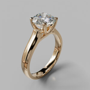Round Cut Solitaire Lab Grown Diamond Engagement Ring - Rose Gold