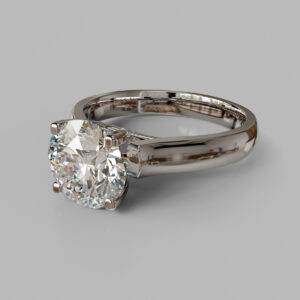 Round Cut Solitaire Lab Grown Diamond Engagement Ring - Side View