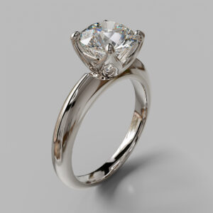 Round Cut Twist Solitaire Lab Grown Diamond Engagement Ring