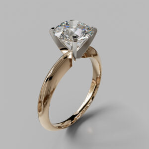 Round Cut Twist Solitaire Lab Grown Diamond Engagement Ring
