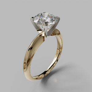 Round Cut Twist Solitaire Lab Grown Diamond Engagement Ring