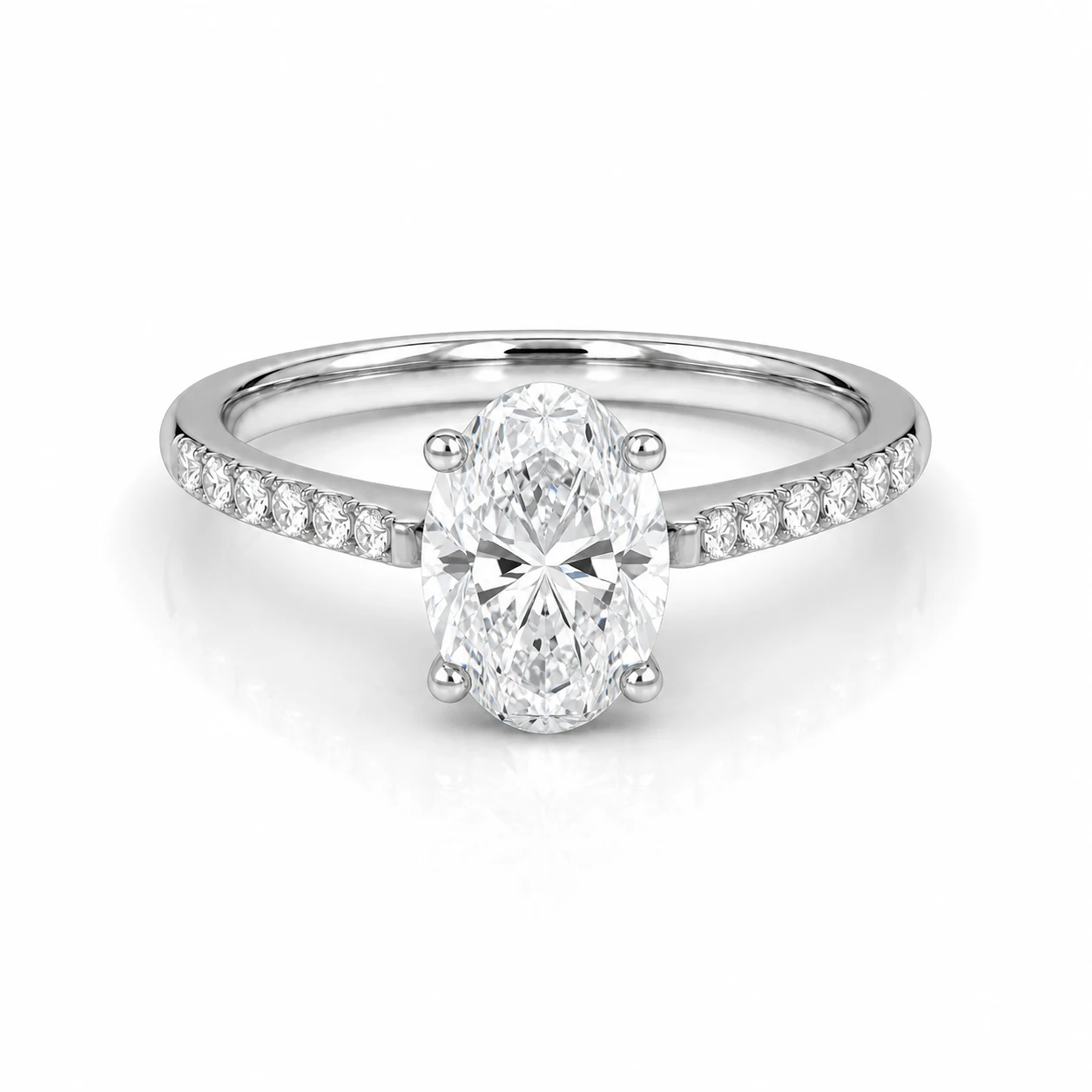 Oval Cut lab-grown diamond engagement ring