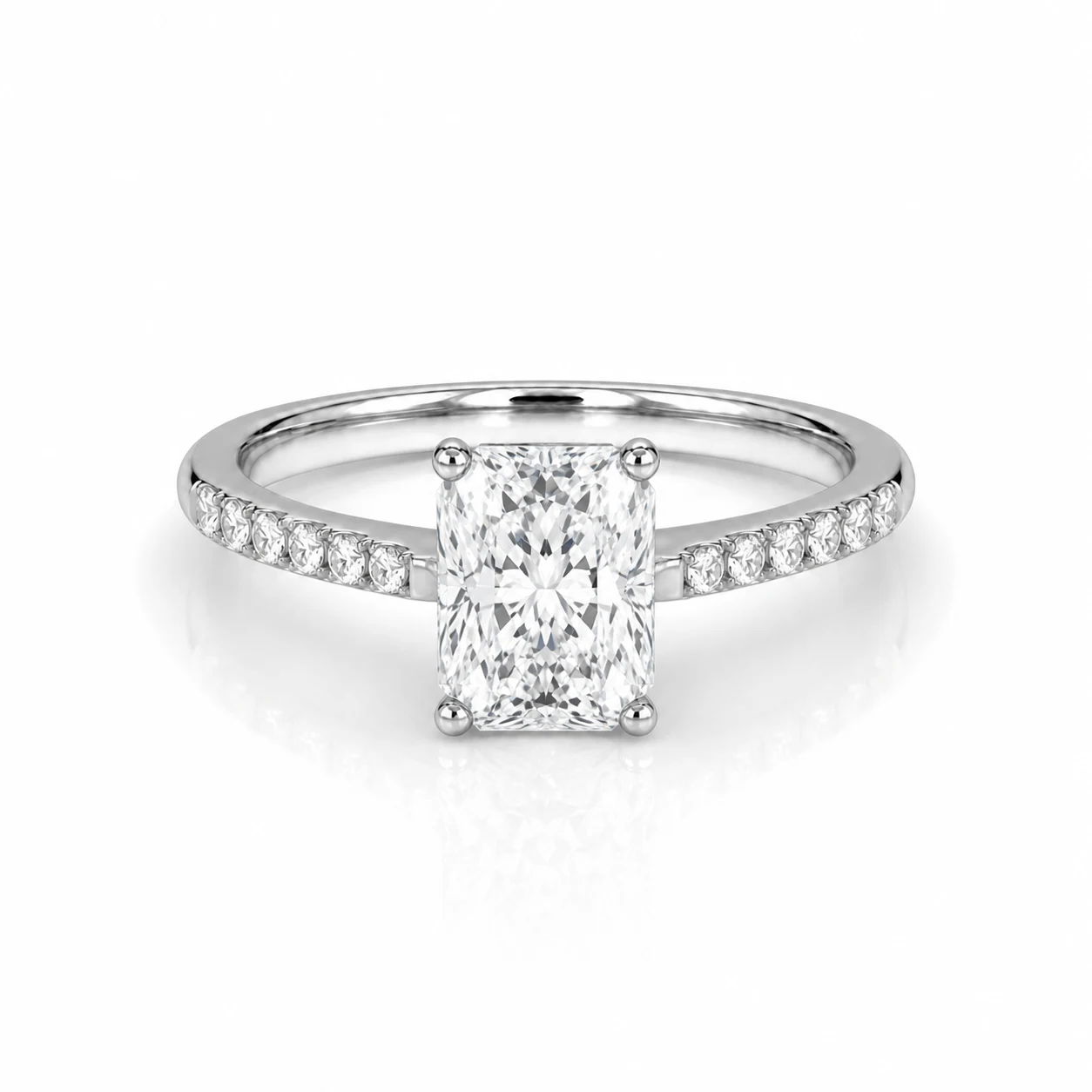 Radiant Cut lab-grown diamond engagement ring