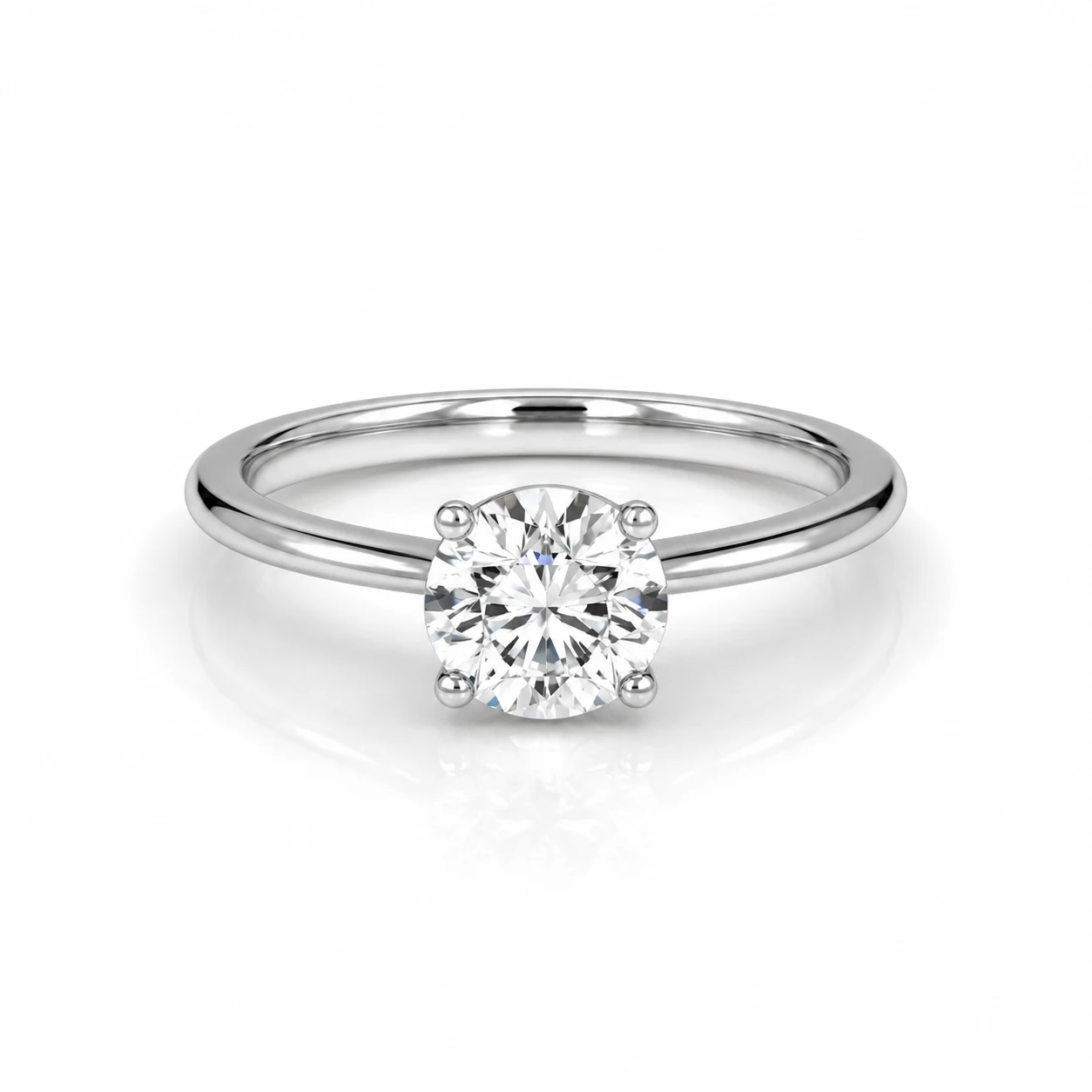 Round Solitaire lab-grown diamond engagement ring