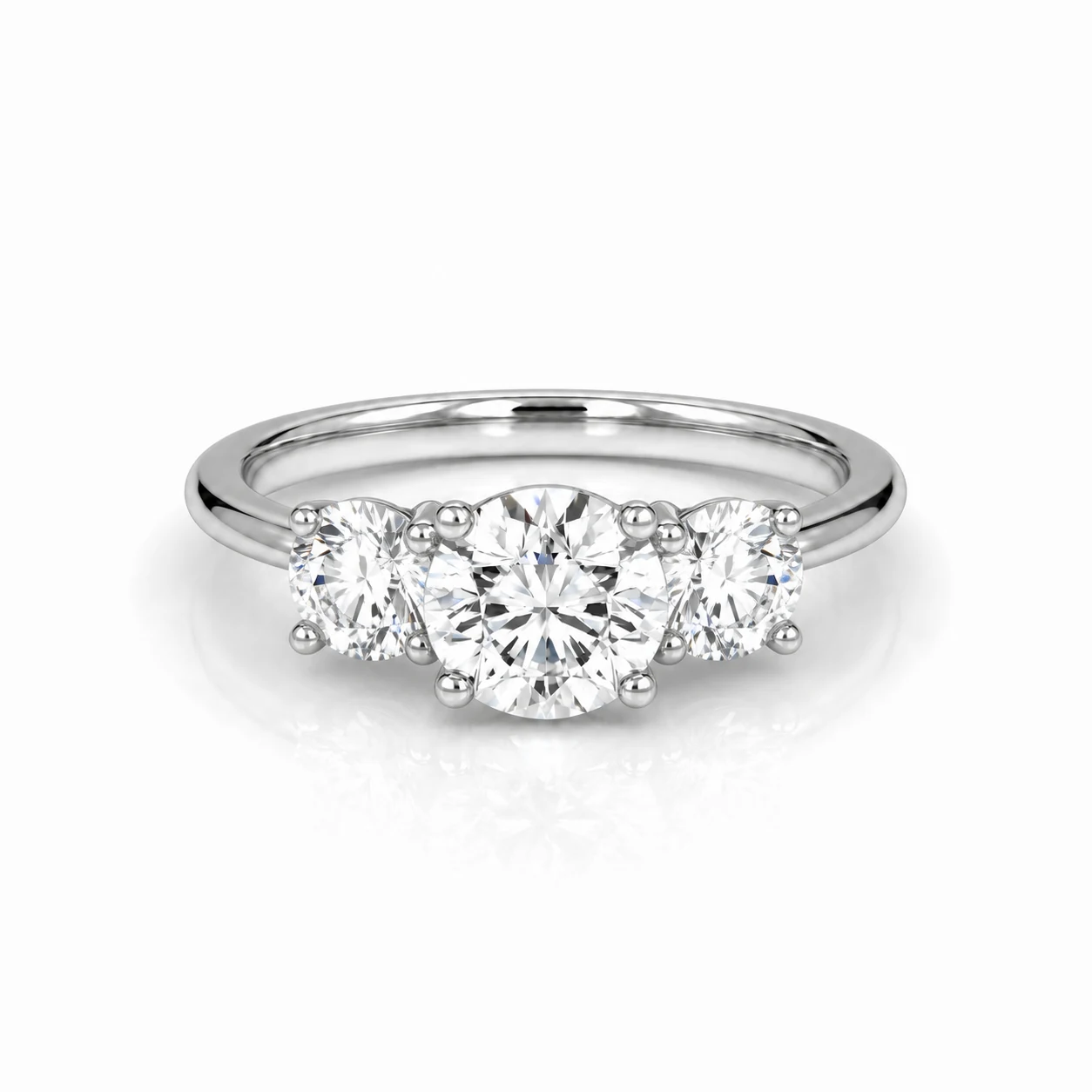 Three Stone lab-grown diamond engagement ring