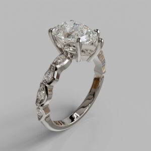 Pippa Pear Cut Side Stone Lab-Grown Diamond Engagement Ring – Two-Tone White Gold video thumbnail