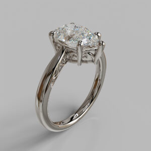 Vesper Pear Cut Solitaire Lab-Grown Diamond Engagement Ring – White Gold video thumbnail
