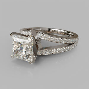 princess-cut-diamond-side-stone-split-shank-white-gold-ring-side-view-051 video thumbnail